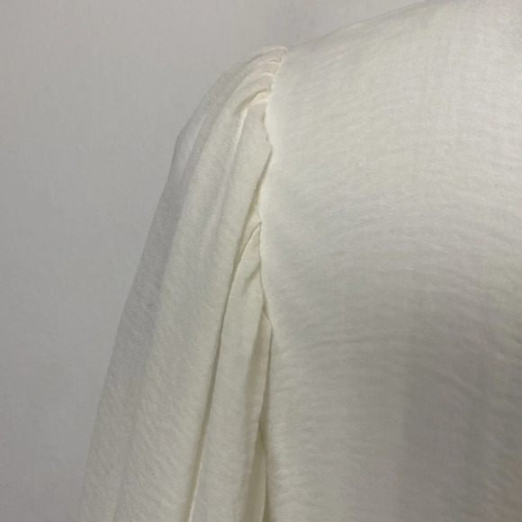 Cece "NEW" Preppy Coquette Pearl Collar Oversized Ballon Sleeve Blouse Size XS - Picture 7 of 10